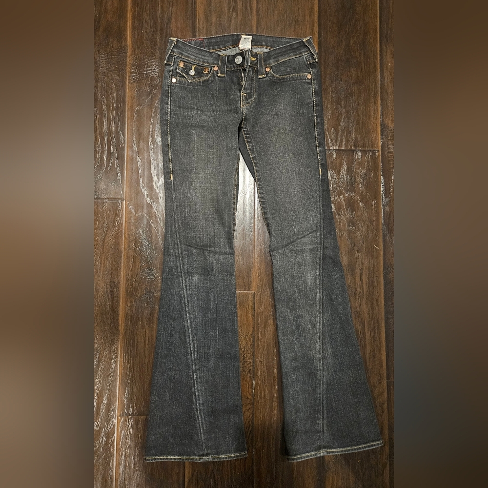 True Religion Dark Gray Flare Jeans